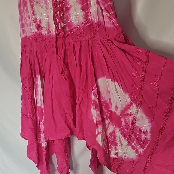 Chic Pink Tie-Dye Women's Tunic - Picture 4 of 6